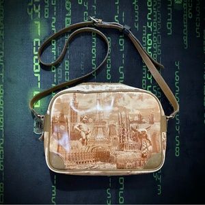 1990s Jean Paul Gaultier Leather Landmarks Shoulder Bag